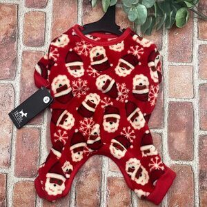 Dog Pet Cozy Holiday Santa Pajamas Christmas